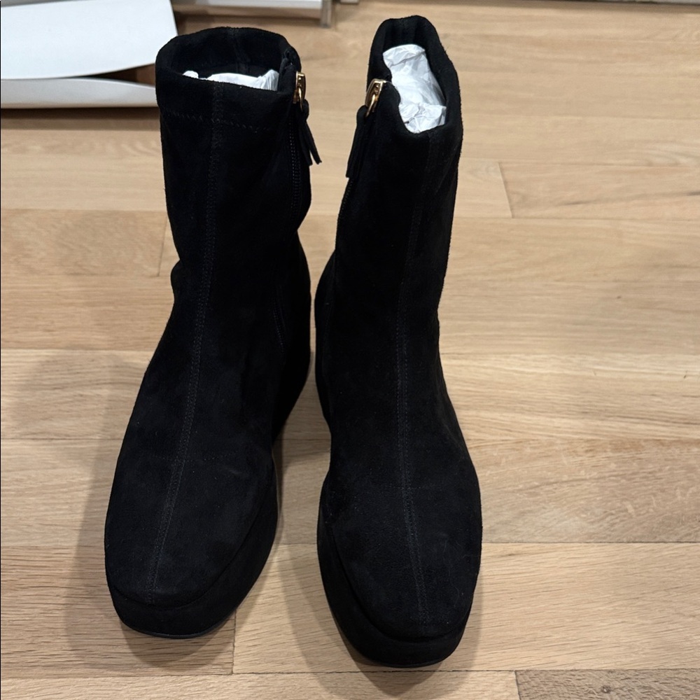 Larroude Black Ankle Booties